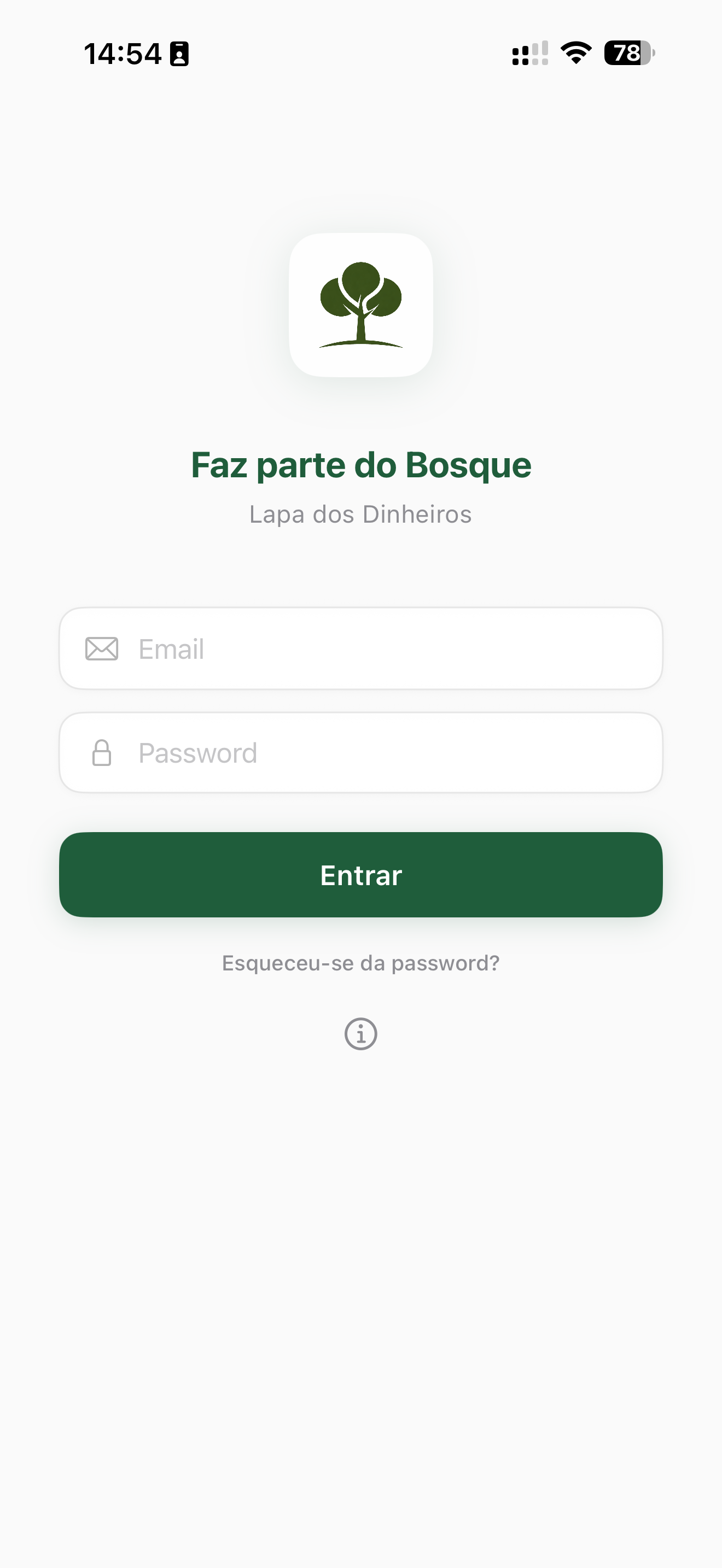 Ecrã de login
